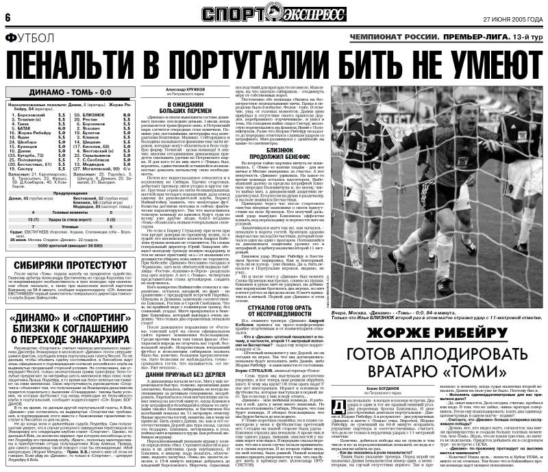 Динамо (Москва) - Томь (Томск) 0:0. Нажмите, чтобы посмотреть истинный размер рисунка